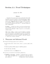 Section 2.1: Proof Techniques