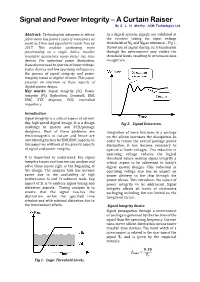 Signal and Power Integrity – a Curtain Raiser by S