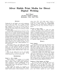 Silver Halide Print Media for Direct Digital Writing
