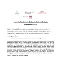 Zimbabwe National Dialogue Report on Findings