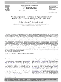 Circumscription and Phylogeny of Apiaceae Subfamily Saniculoideae Based on Chloroplast DNA Sequences