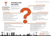 Introductory Guide on Plastics in Construction