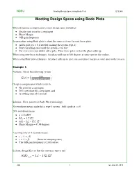 Meeting Design Specifications