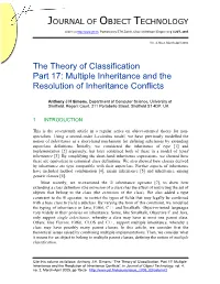 Multiple Inheritance and the Resolution of Inheritance Conflicts