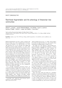 Rain-Forest Fragmentation and the Phenology of Amazonian Tree Communities