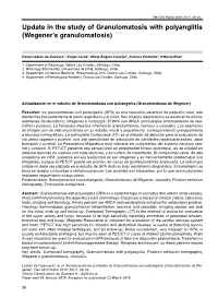 Update in the Study of Granulomatosis with Polyangiitis (Wegener's