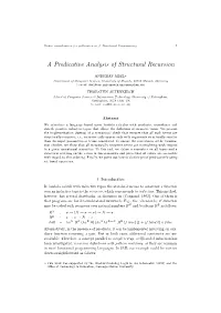A Predicative Analysis of Structural Recursion