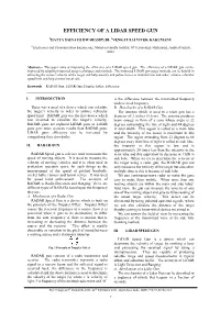 Efficiency of a LIDAR Speed Gun EFFICIENCY of a LIDAR SPEED GUN
