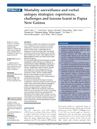Experiences, Challenges and Lessons Learnt in Papua New Guinea