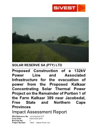Impact Assessment Report DEA Reference No.: 14/12/16/3/3/1/1577 Issue Date: 9 December 2016 Revision No.: 3 Project Number: 13620 – Kalkaar Power Line