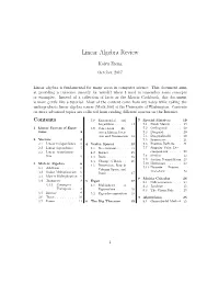 Linear Algebra Review