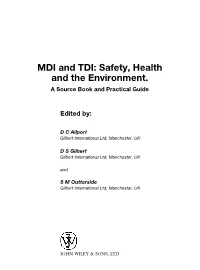 MDI and TDI: Safety, Health and the Environment
