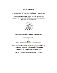 Papers of Leo Goodman