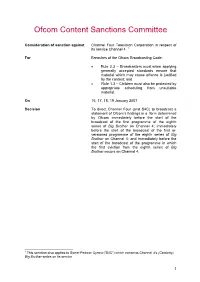 Adjudication of Ofcom Content Sanctions Committee