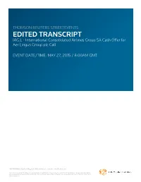 Aer Lingus Offer Transcript