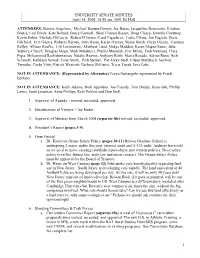 Apr 14 Senate Minutes