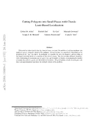 Cutting Polygons Into Small Pieces with Chords: Laser-Based Localization