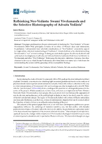 Rethinking Neo-Vedānta: Swami Vivekananda and the Selective