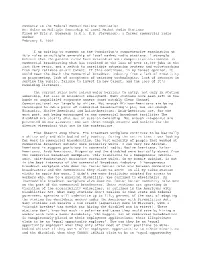 Rules on Multiple Ownership of Local Market Radio Stations Filed by Eric S