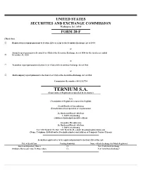 TERNIUM S.A. (Exact Name of Registrant As Specified in Its Charter)