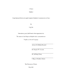 A Thesis Entitled Using Regional Dialects Through Computer