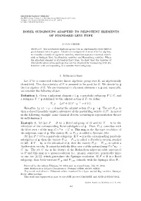 Borel Subgroups Adapted to Nilpotent Elements of Standard Levi Type