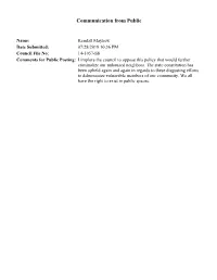 Communication from Public