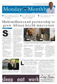 Downloads/Uct.Ac.Za/About/Policies/Eepolicy.Pdf 4 Monday Monthly NEWS February 2014 Full Circle for New Humanities Dean