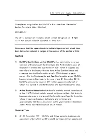 Full Text of the Completed Acquisition by Mcgill's Bus Services Limited Of