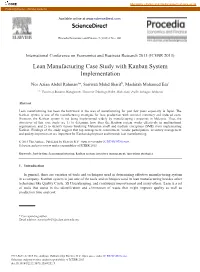 Lean Manufacturing Case Study with Kanban System Implementation