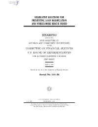 Legislative Solutions for Preventing Loan Modification and Foreclosure Rescue Fraud