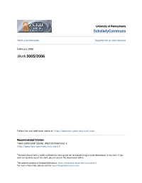 Scholarlycommons Work 2005/2006 2005/2006