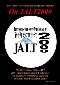 The Japan Association for Language Teaching the Proceedings of The