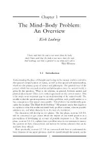 The Mind–Body Problem: an Overview