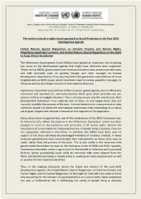 The Need to Include a Rights-Based Approach to Social Protection in the Post 2015 Development Agenda