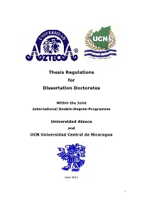 Thesis Regulations for Dissertation Doctorates