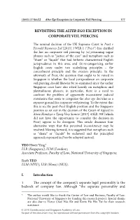 645KB***Revisiting the Alter Ego Exception in Corporate Veil Piercing