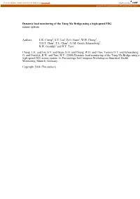 Dynamic Load Monitoring of the Tsing-Ma Bridge Using a High