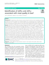 Identification of Eqtls and Sqtls Associated with Meat Quality in Beef Joel D