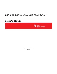 LSP 1.20 Davinci Linux NOR Flash Device Driver