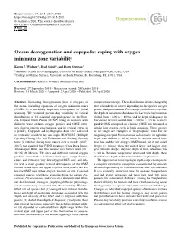 Ocean Deoxygenation and Copepods: Coping with Oxygen Minimum Zone Variability