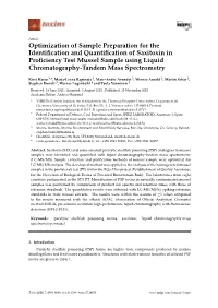 Optimization of Sample Preparation for the Identification And