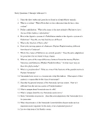 Study Questions 2 (Through Arthropod 1)