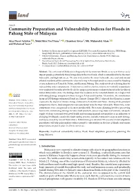 Community Preparation and Vulnerability Indices for Floods in Pahang State of Malaysia