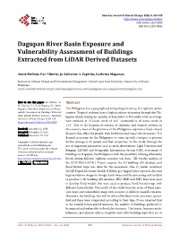 Dagupan River Basin Exposure and Vulnerability Assessment of Buildings Extracted from Lidar Derived Datasets