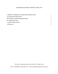 Gender Reassignment Surgery Model Ncd