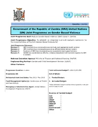 Joint Programme on Gender Based Violence