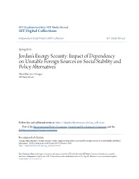 Jordan's Energy Security: Impact of Dependency on Unstable Foreign