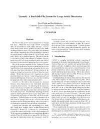 A Stackable File System for Large Article Directories