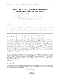 Application of Fuzzy Differential Evolutionary Algorithms in Biological Data Mining